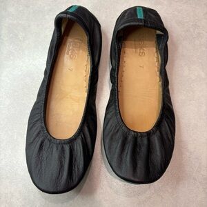 Tieks Black Leather Flats